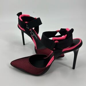 JESSICA SIMPSON Women’s Pink and Black Pointy Stiletto Heels Size 6 NWOT